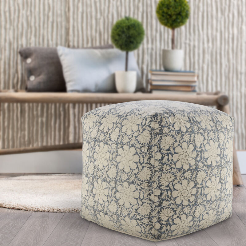 Handcrafted Cotton Ottoman for Floor, Bedroom, and Living Room