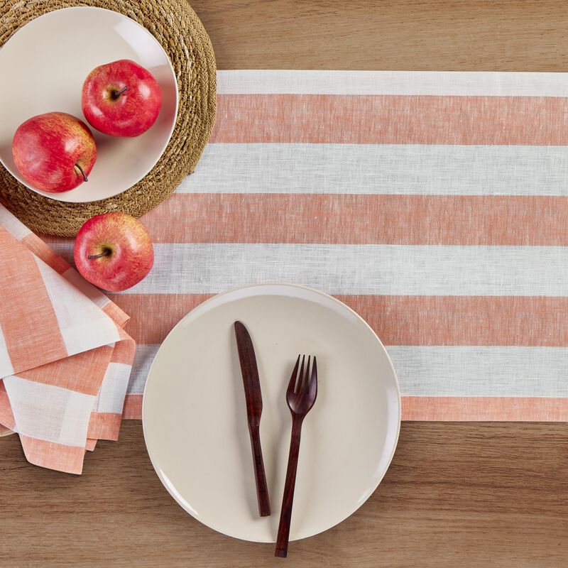Solino Home 100% Pure Linen Table Runner - Cabana Stripe