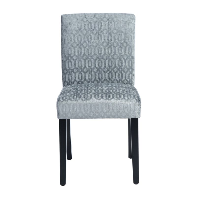 Upholstered Dining Chairs Set of 2 Modern Dining Chairs with Solid Wood Legs, Grey