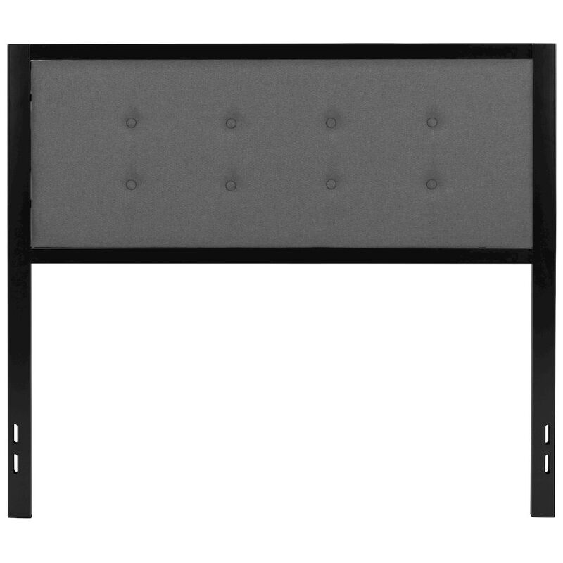 Flash Furniture Metal Tufted Upholstered Full Size Headboard in Dark Gray Fabric image number 6