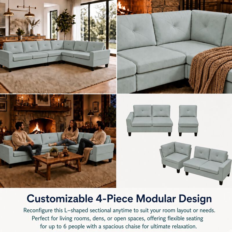 Jirji Modular L-Shaped Sectional Sofa image number 3