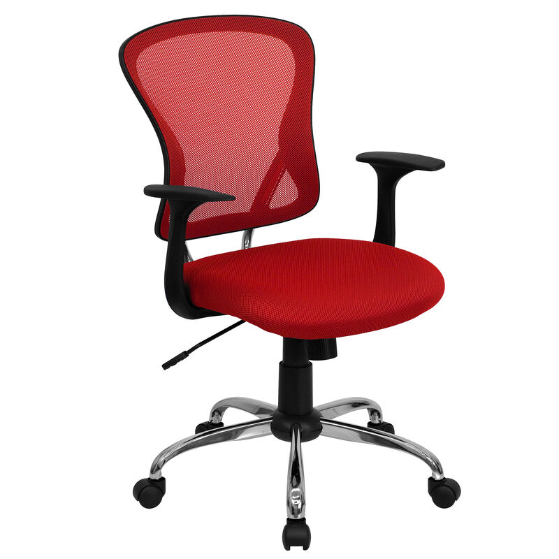 Alfred Mid-Back Dark Gray Mesh Swivel Task Office Chair with Chrome Base and Arms image number 0