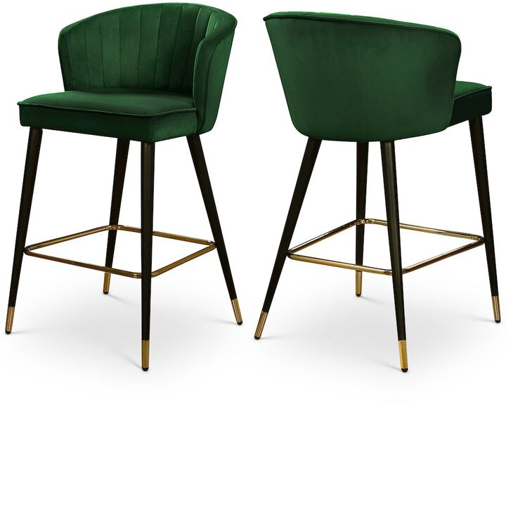 Meridian Furniture Cassie Velvet Stool, Set of 2