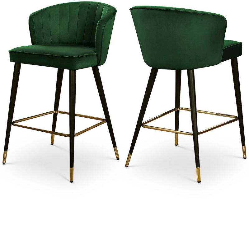 Meridian Furniture Cassie Velvet Stool, Set of 2
