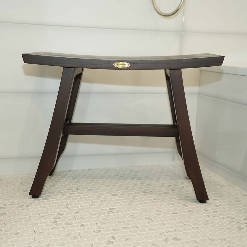 DecoTeak&reg; Satori&reg; 24" Teak Wood Shower Bench in Woodland Brown Finish image number 1