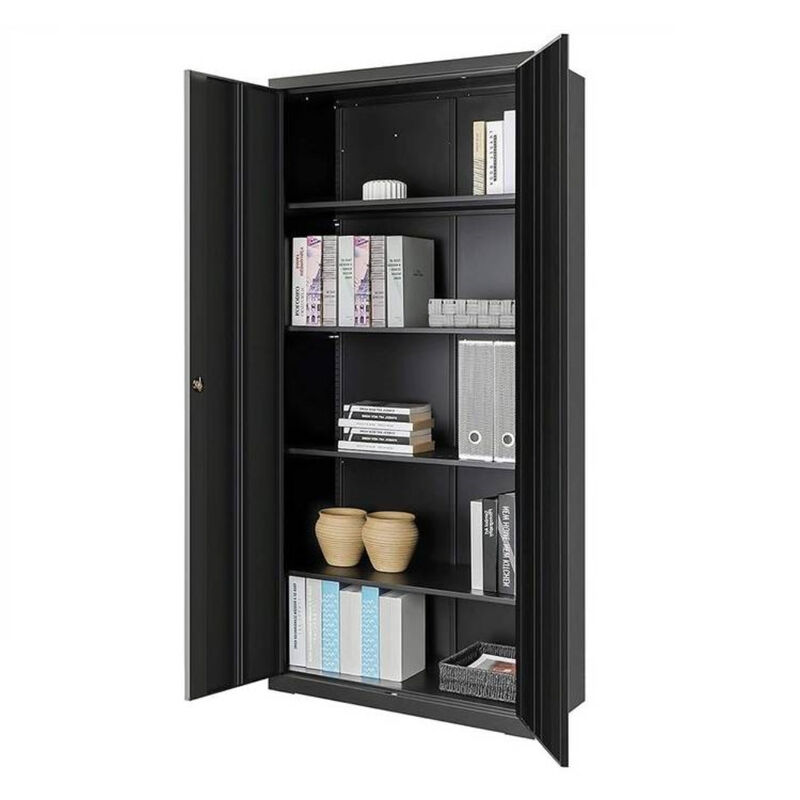 Freestanding Metal Storage Cupboard with Locking Doors