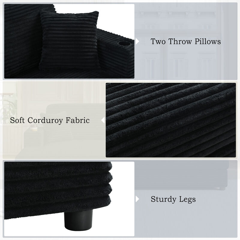 Merax Oversized Loveseat Chaise Lounge Sectional Sofa