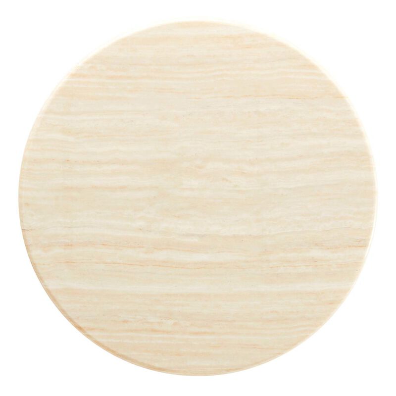 Lippa 36&rdquo; Round Faux Travertine Coffee Table image number 4