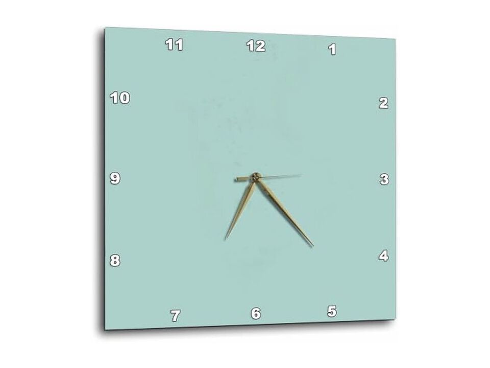 Plain Mint Blue Solid Color Light Wall Clock 15 Inch Modern Home Decor