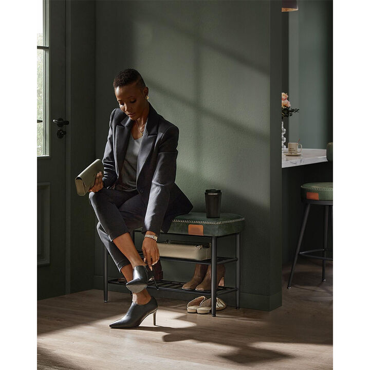 Shoe Bench with Metal Shelves: Stylish and Functional Storage for Organized Entryways
