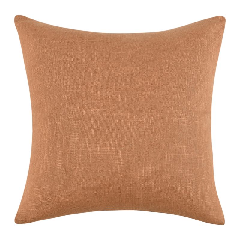 Chia Throw Pillow, 22 Inch Brown White Coastal Striped Linen Pattern - Benzara