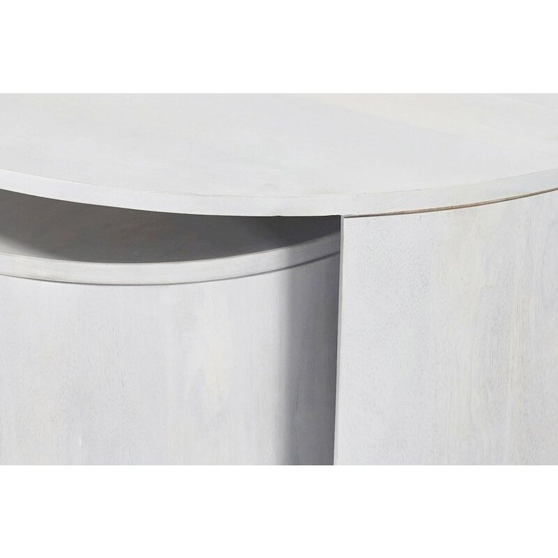 Carolina Chair & Table Sable 30 Round Nesting Coffee Table - Whitewash