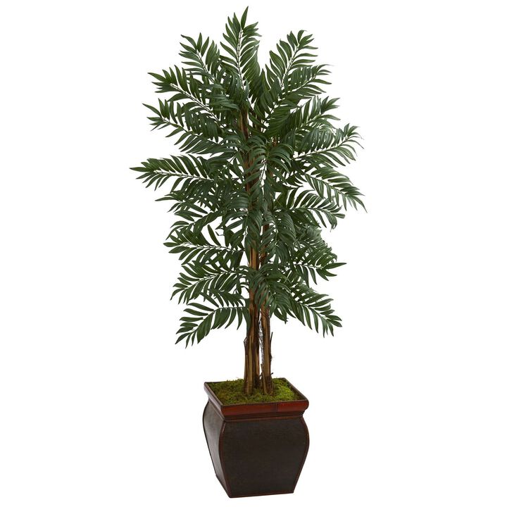 Nearly Natural Parlor Palm Artificial Tree in Decorative Planter
