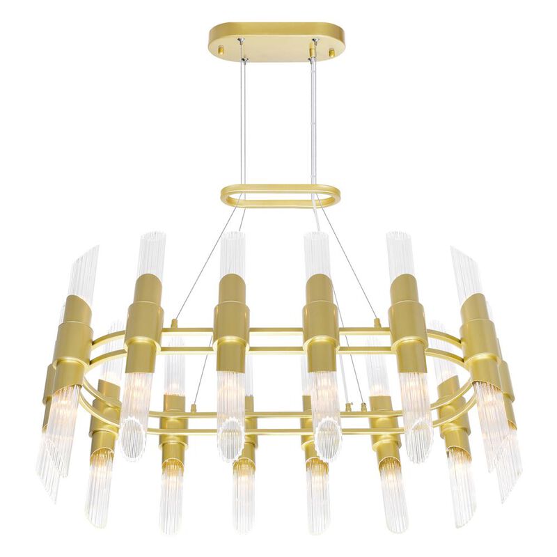 CWI Lighting Croissant 28 Light Chandelier With Satin Gold Finish
