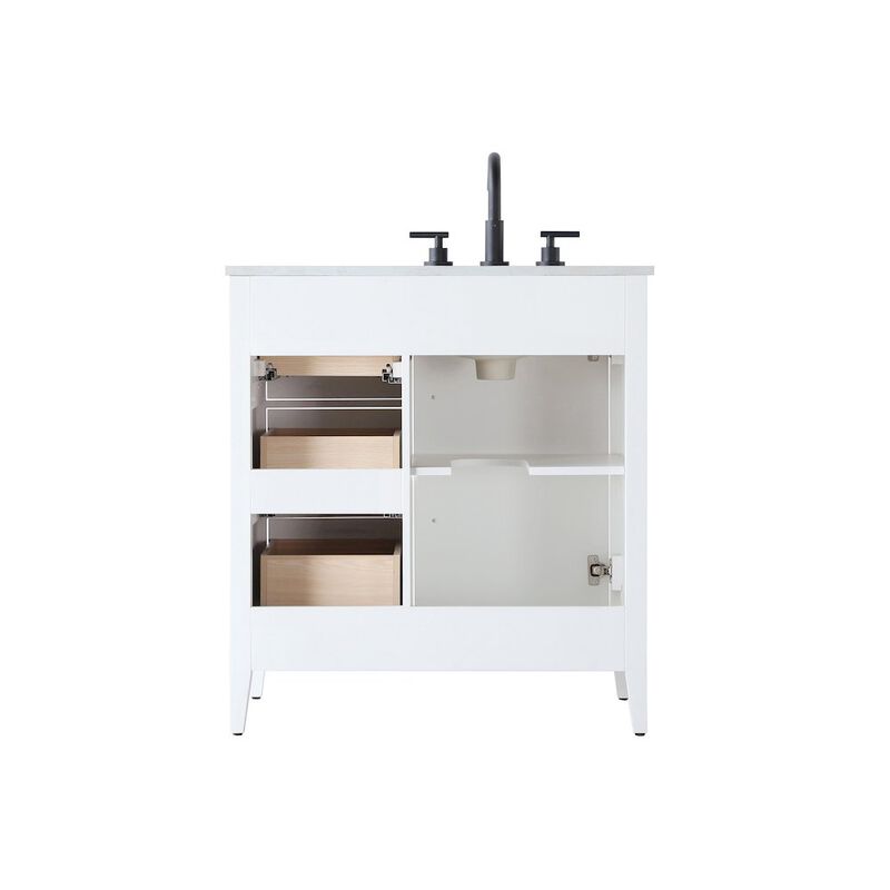 Elegant Kitchen and Bath 32 Inch Single Bathroom Vanity In White