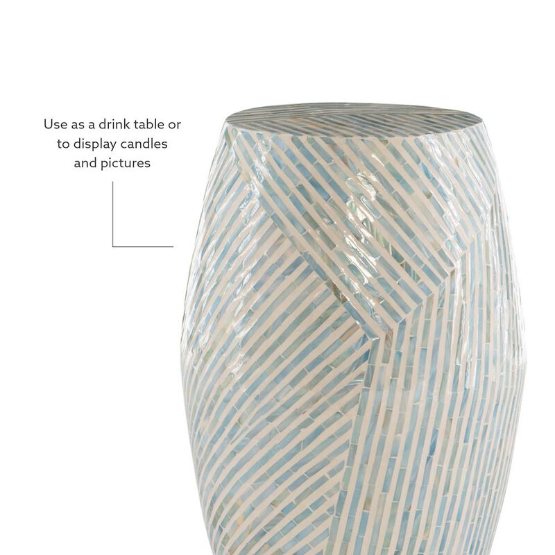 Linon Prianna Mosaic Capiz  Drum Table image number 7