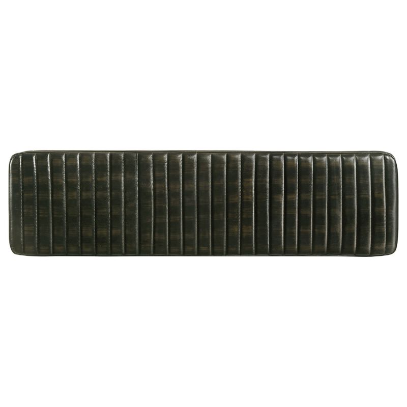 Mia 54 Inch Bench, Hand Dyed Espresso Brown Leather, Vertical Tufting image number 4