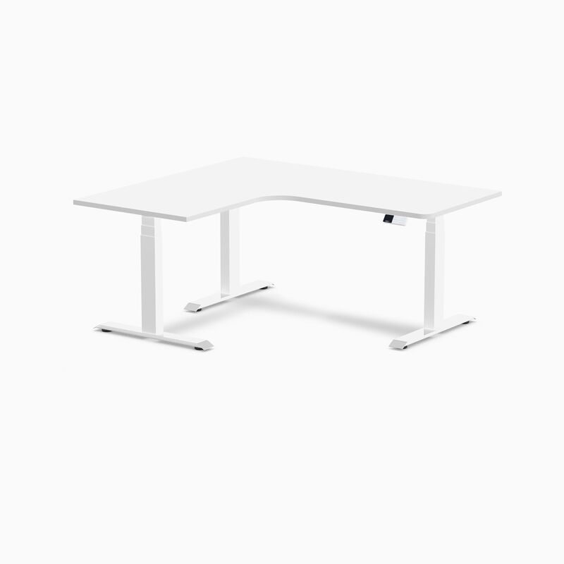 Desky L-Shape Curved Laminate Sit Stand Desk image number 0