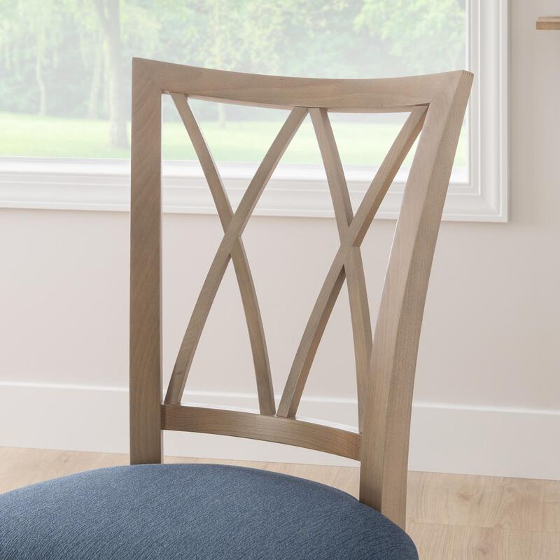 Linon Andes Chair Nat Blue Set Of 2