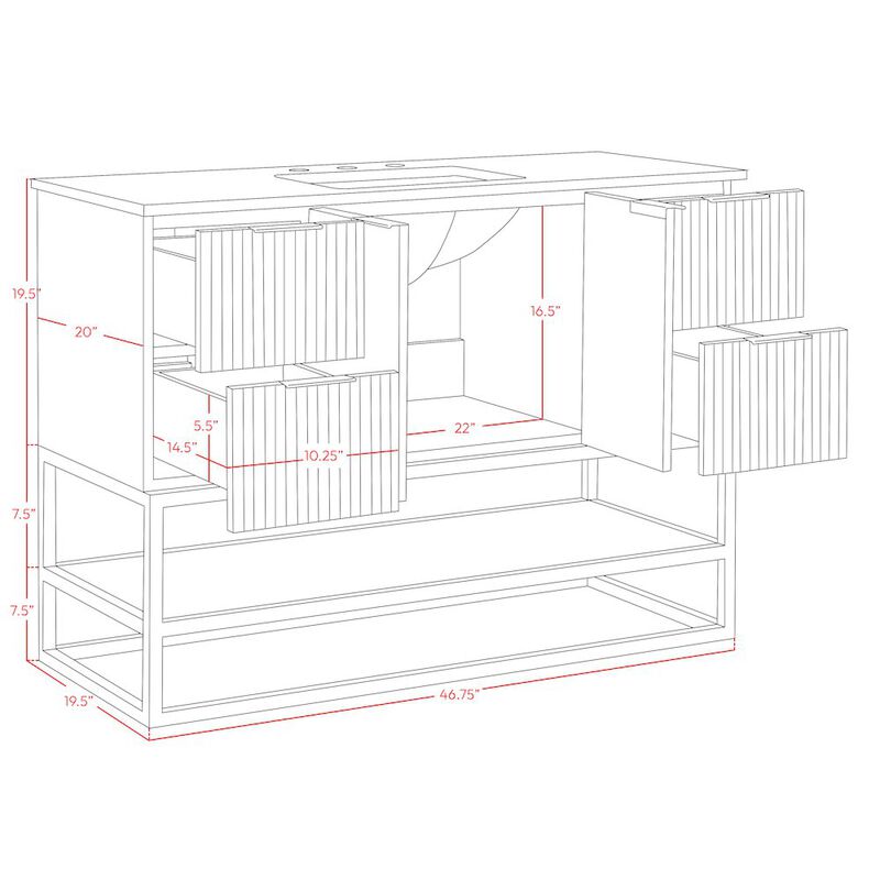 Meridian Furniture Monad Walnut Bathroom Vanity