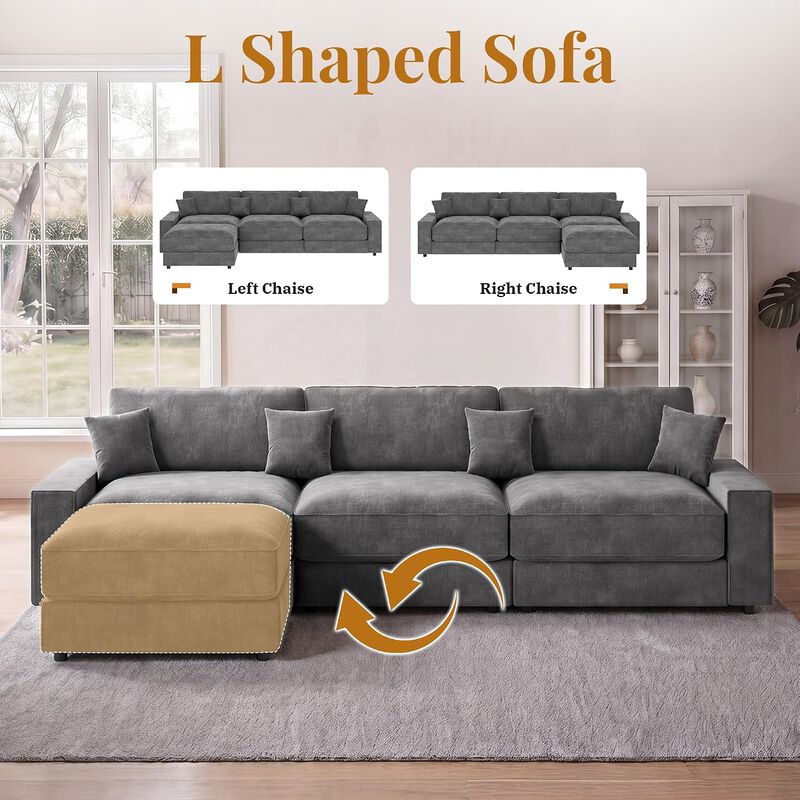 114.2" Modular L-Shaped Sectional Sofa image number 6
