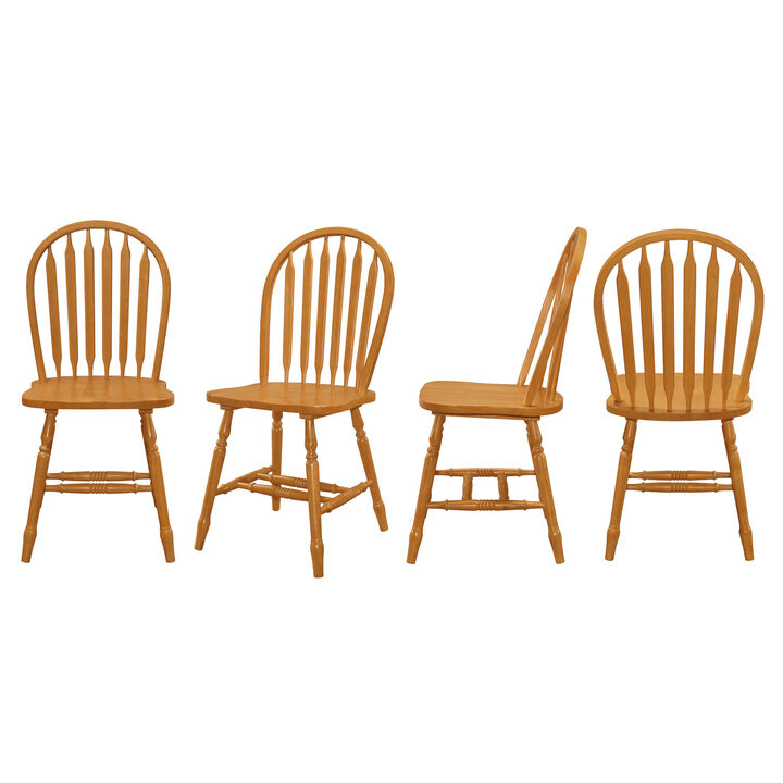 Solid Wood Windsor Arrowback Dining Chairs (Set of 4)