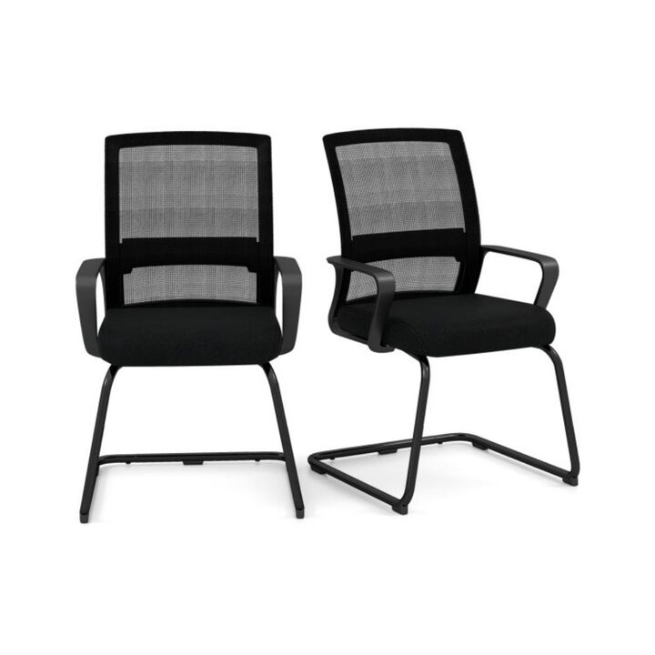 2 Piece Office Guest Chair with Lumbar Support for Waiting Room