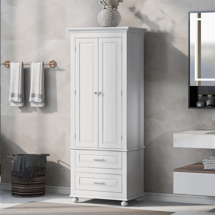 Streamdale Tall Storage Cabinet With Two Drawers For Bathroom/Office