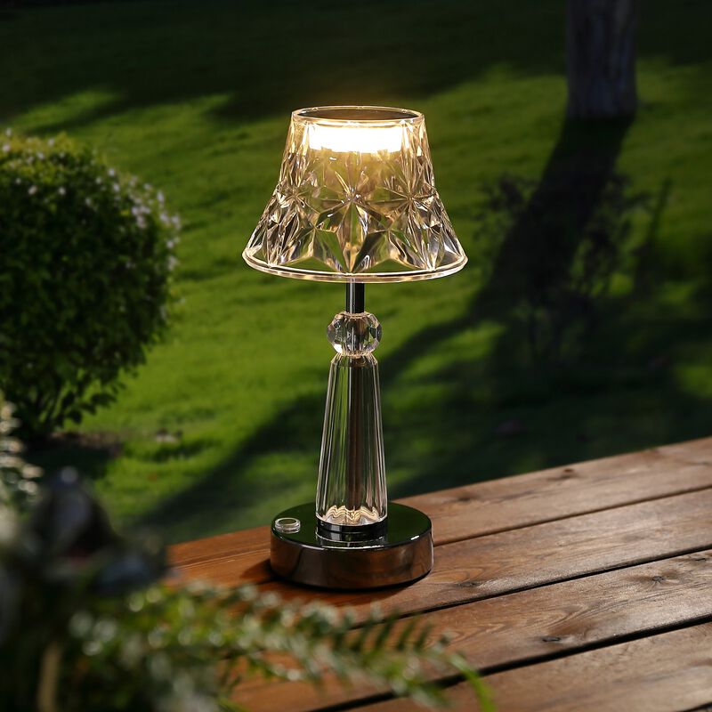 Madelyn Bohemian Classic Acrylic Rechargeable Integrated Portable LED Table Lamp