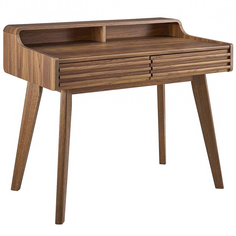 Modway Render Mid-Century Modern Writing Desk in Walnut image number 0