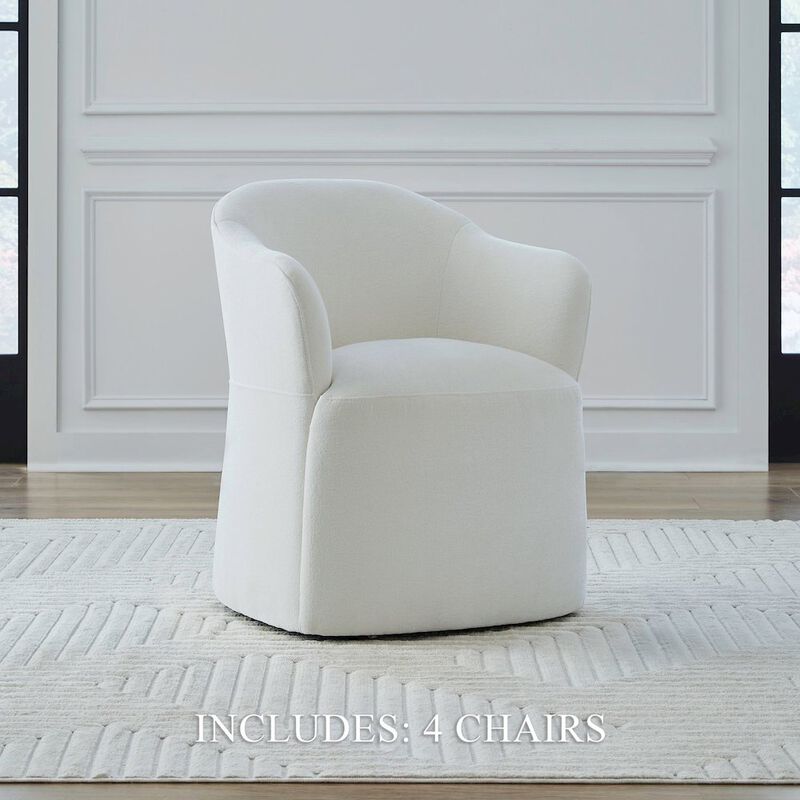 Liberty Furniture Accent Dining Chairs with Castors - Squared Arm - Ivory Upholstry - Set of Four image number 9