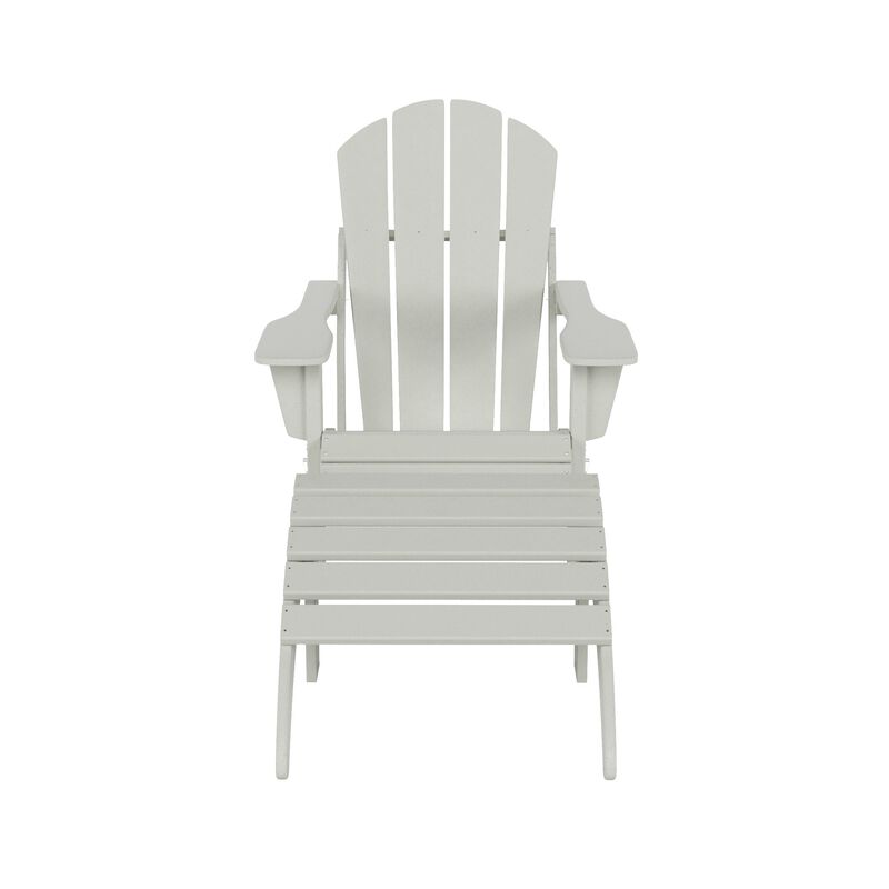 WestinTrends Folding Adirondack Chair With Footrest Ottoman Set
