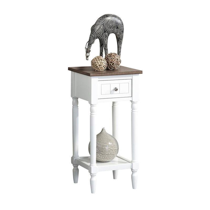 Convience Concept, Inc. French Country Khloe 1 Drawer Accent Table with Shelf Driftwood/White