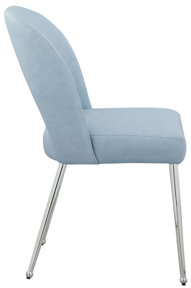 Meridian Furniture Logan Light Blue Vegan Leather Dining Chair, Set of 2 image number 4