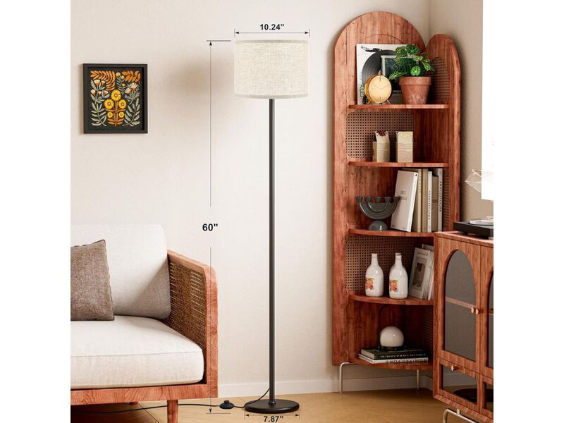 Modern Floor Lamp with Shade Tall Standing Light for Living Room Bedroom image number 2