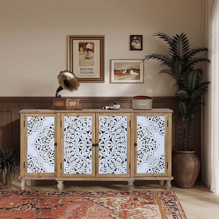 Flofpo Hollow-Carved Accent Sideboard