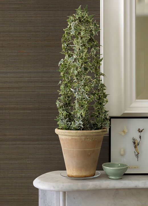 Mai Dark Grey Abaca Grasscloth Wallpaper