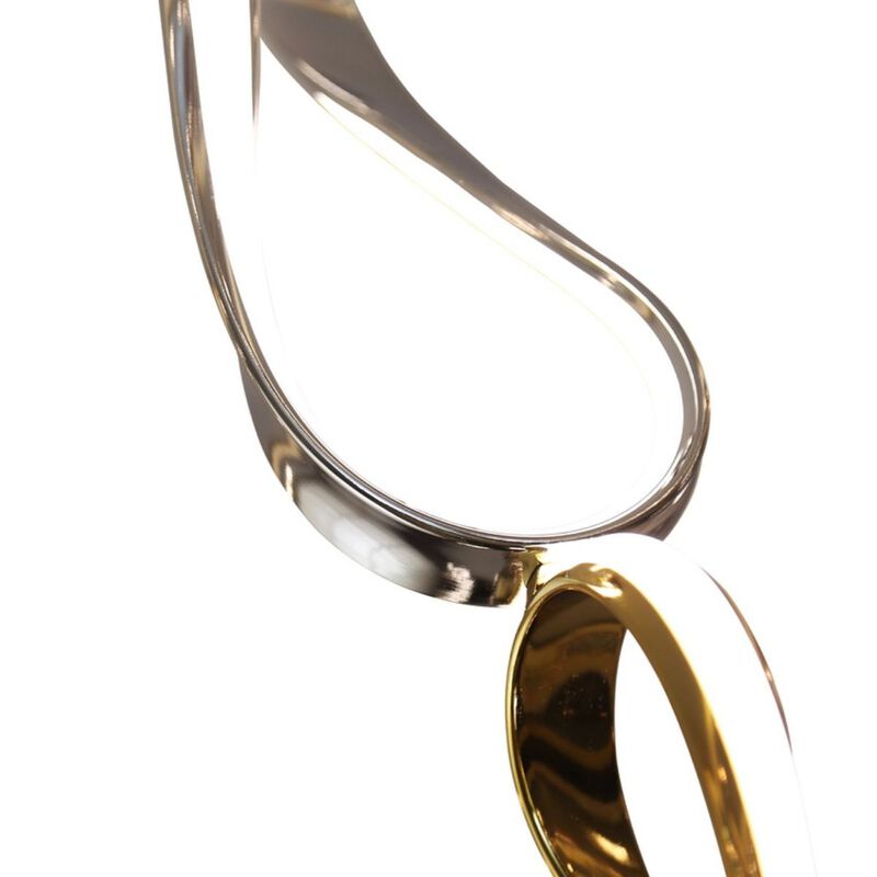 Prague Chandelier Gold and Chrome Metal Integrated LED Dimmable