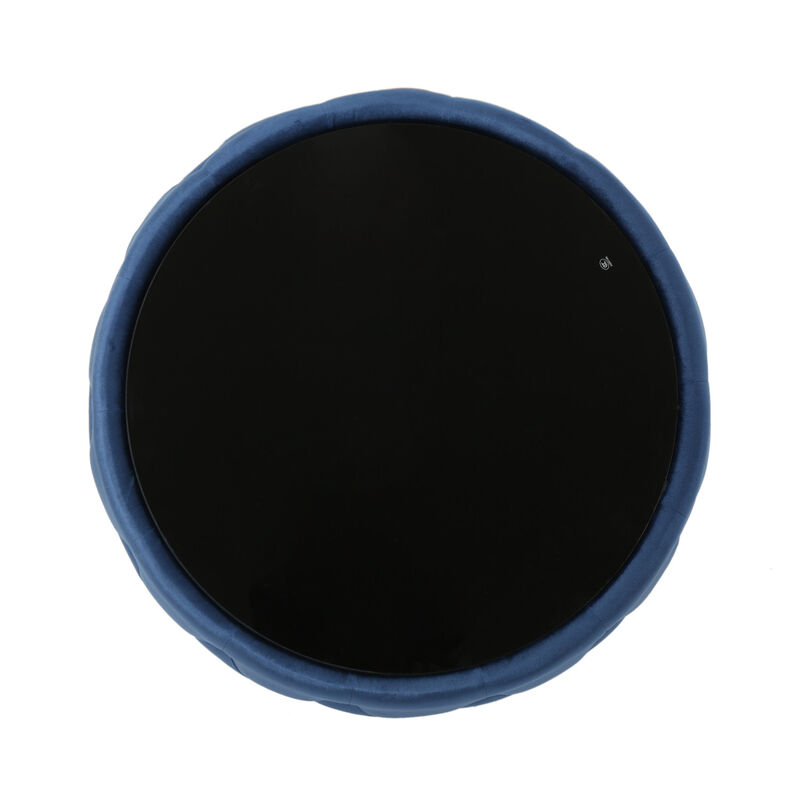 Streamdale Modern Glam Velvet Ottoman with Button-Tufted Stitch and Glass Top image number 7