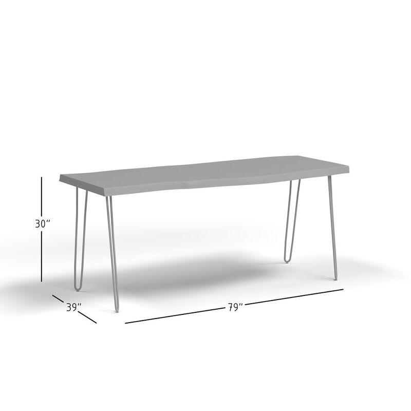 Jofran Nature's Edge Solid Acacia 79 Modern Live Edge Dining Table