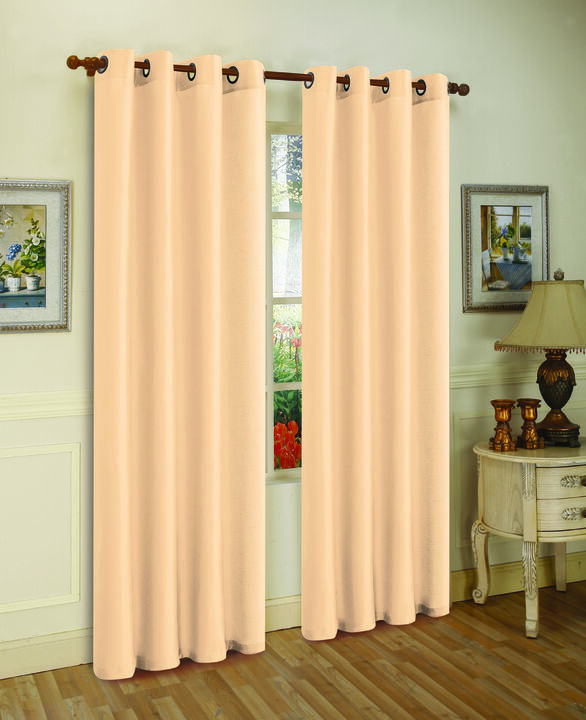 J&V TEXTILES Solid Grommet Faux Silk Window Curtain Drapes Treatment in 84" Length- Set of 2