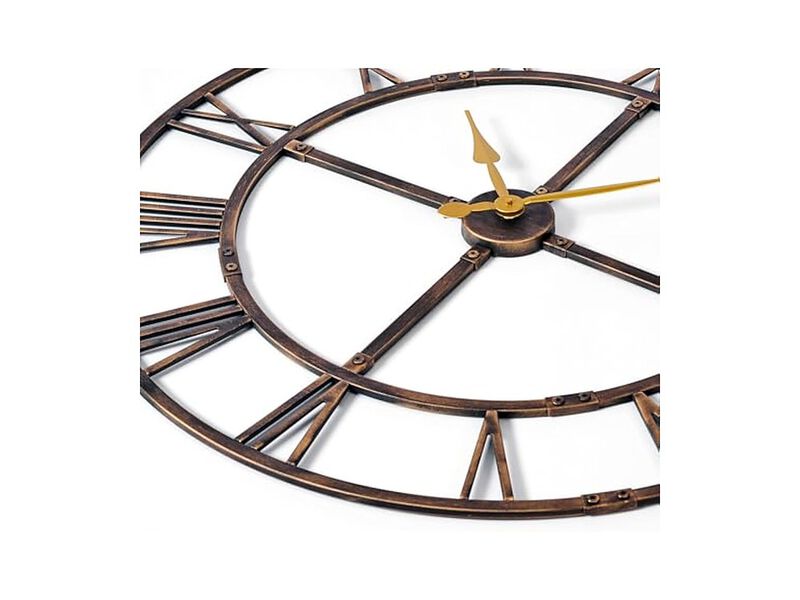 Assembly Farmhouse Metal Wall Clock 40 Inch Silent Non Ticking Living Room Decor image number 3