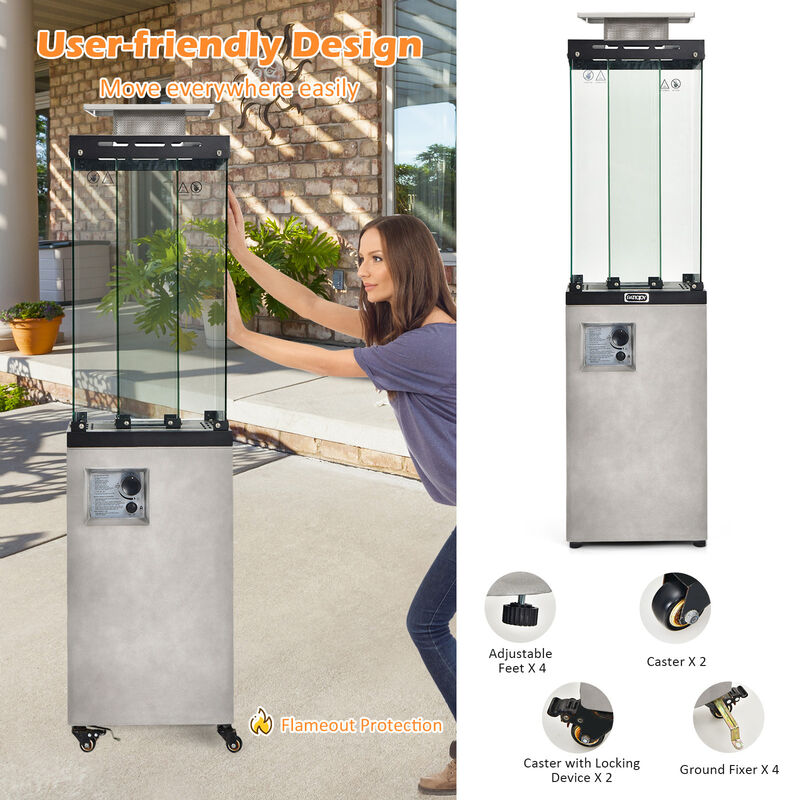41 000 BTU Propane Patio Heater with Metal Hood