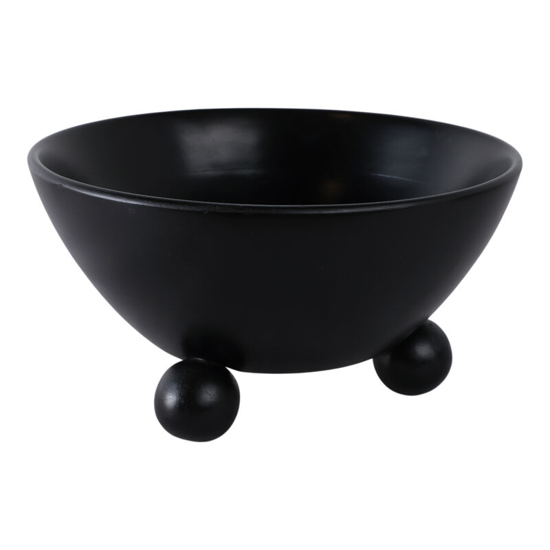 12" Bowl With Ball Feet, Black image number 2