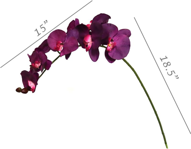 Luxurious 33.5" Phalaenopsis with 9 Flowers - 2 Pieces, Elegant Realistic Orchid for Home and Event Decor