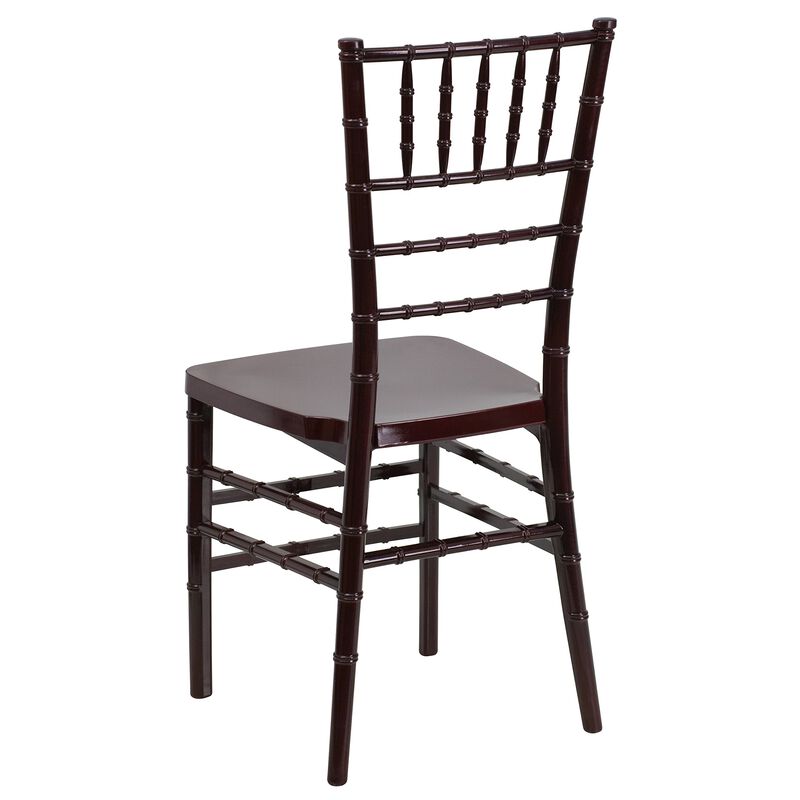 Flash Furniture HERCULES PREMIUM Series Mahogany Resin Stacking Chiavari Chair image number 4
