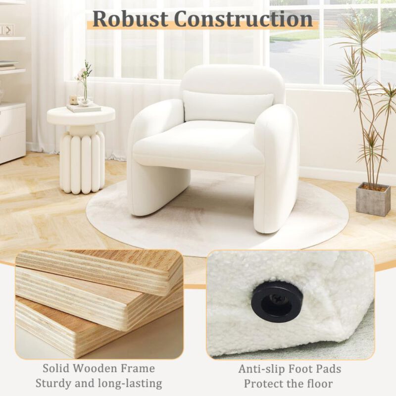 Hivvago Modern Accent Chair with Waist Pillow and Armrests for Living Room Bedroom