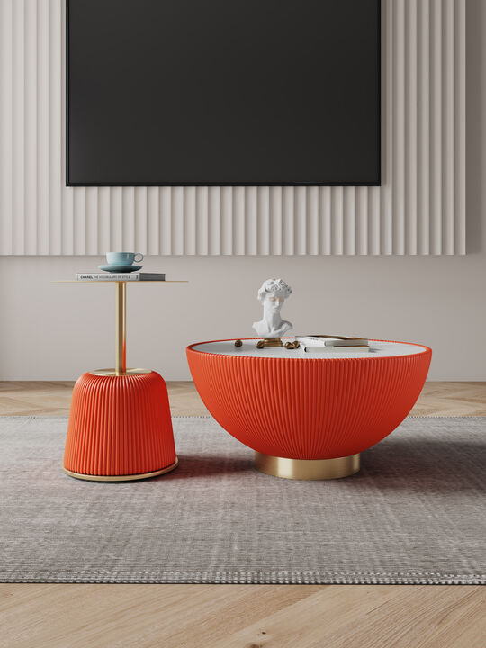 Anderson Orange Coffee Table and Accent Table