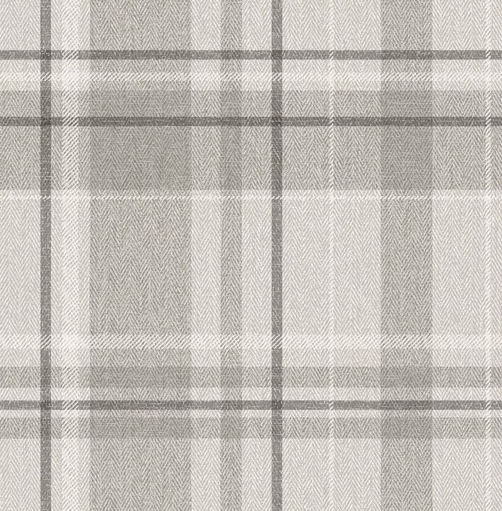 Harris Grey Plaid Chevron Wallpaper