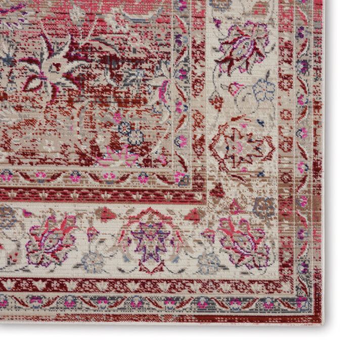 HomeRoots Floral Distressed Area Rug